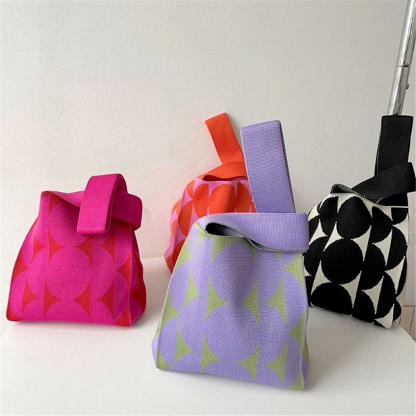 Stickad Handväska Handväska LILA purple