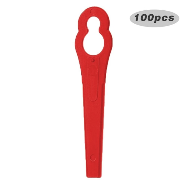 100 Stk/sett Plastblad Kutter Gresstrimmer Blad RØD red