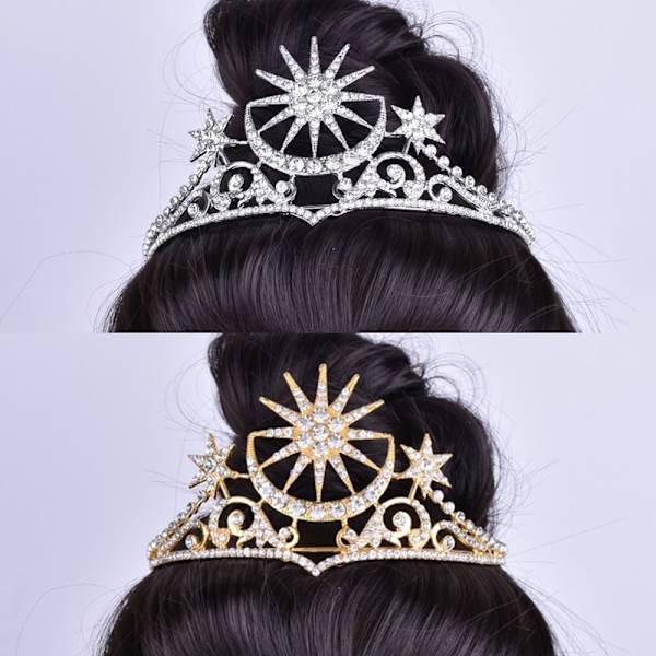 Star Crown Rhinestone Tiara SILVER silver