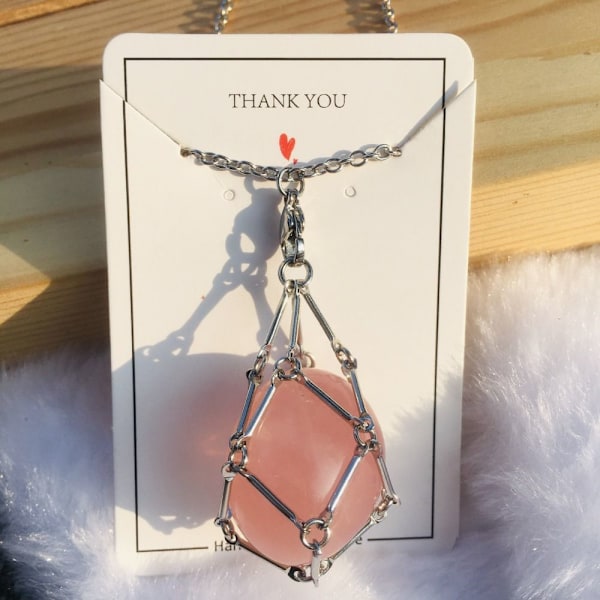 Crystal Holder Cage Kaulakoru Crystal Net Metal Kaulakoru SILVER Silver Amethyst-Amethyst