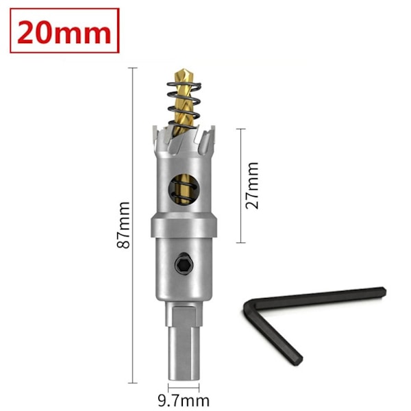 TCT-reikäsahan metallisydänpora 20 mm 20mm