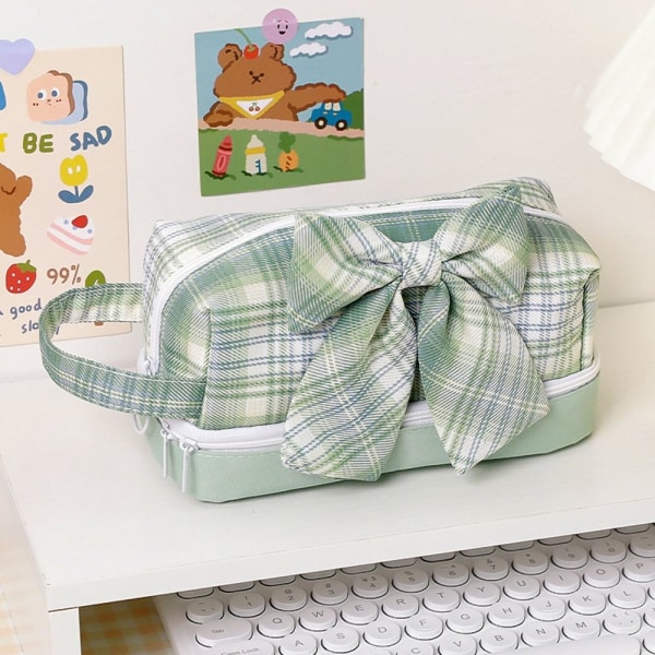 Stationery Opbevaringspose Stationery Organizer GRØN MED BOWKNOT Green With Bowknot-With Bowknot