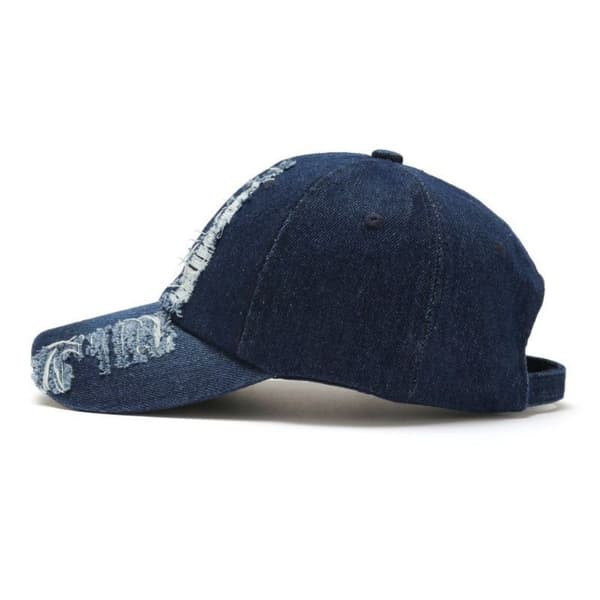 Denim Baseball Caps Distressed Hole Cap LYSEBLÅ light blue