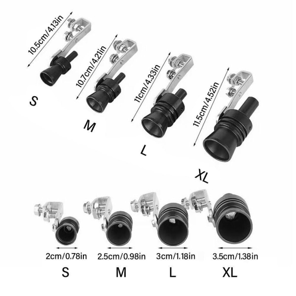 Turbine fløjtelyd Turbo Lyd Simulator SORT 11CMX3CM black 11cmx3cm-11cmx3cm