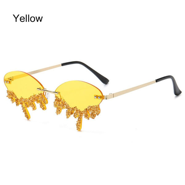 Solglasögon för kvinnor Tear Shape GUL GUL Yellow