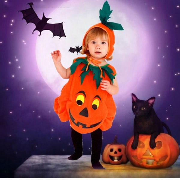Baby Halloween Kostume Halloween Græskar Jumpsuits 100CM 100cm 92cf | 100cm  | Fyndiq