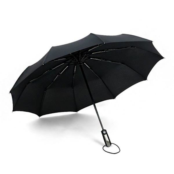 Automatisk Paraply 10 Ribs Paraply SORT Black