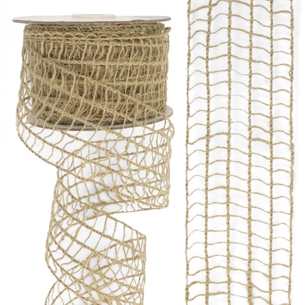 1 Rolls Mesh Burlap Wired Ribbon Jute Netbånd