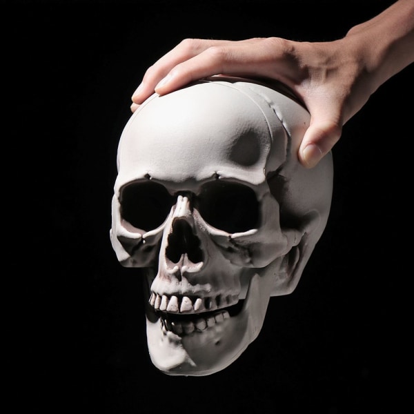 1 ST Skull Head Mänskligt skelett Halloween rekvisita 12X13X18CM 12x13x18cm
