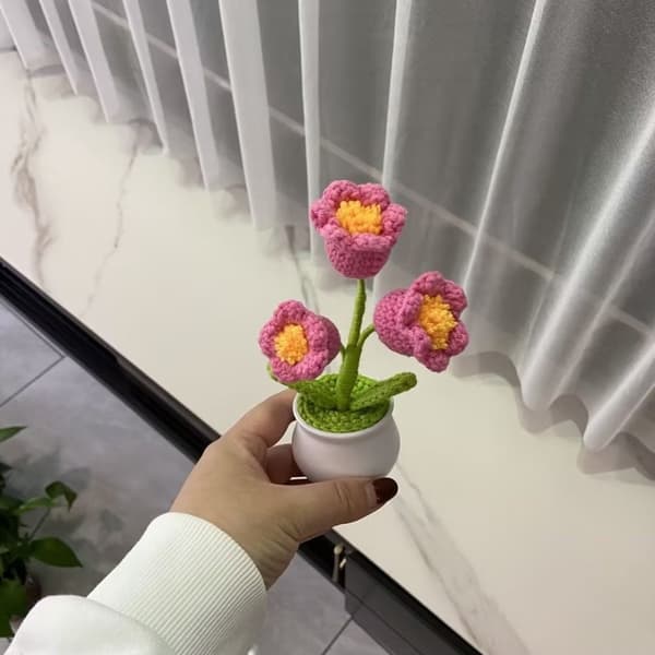 Bell Orchid Simulerad grön växt ROSA pink