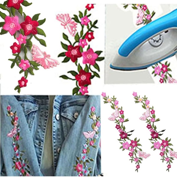 Dekorative patches Flower Applique Sommerfugle Patch