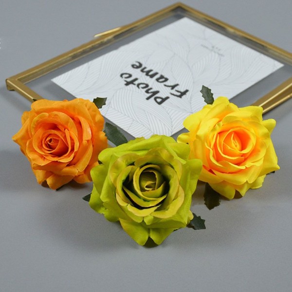 10 kpl Keinotekoisia ruusuja Fake Roses KELTAINEN yellow