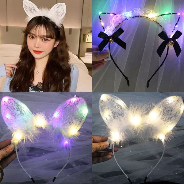 LED Feather Wreath Crown Pandebånd 7 7 7