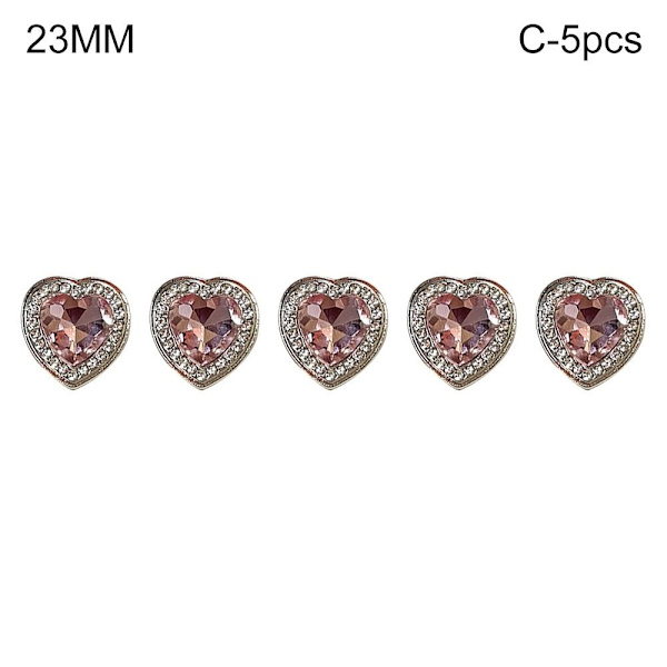 5 stk Hjerteformede knapper Skjorteknapper 23MMC-5PCS C-5STK 23MMC-5pcs