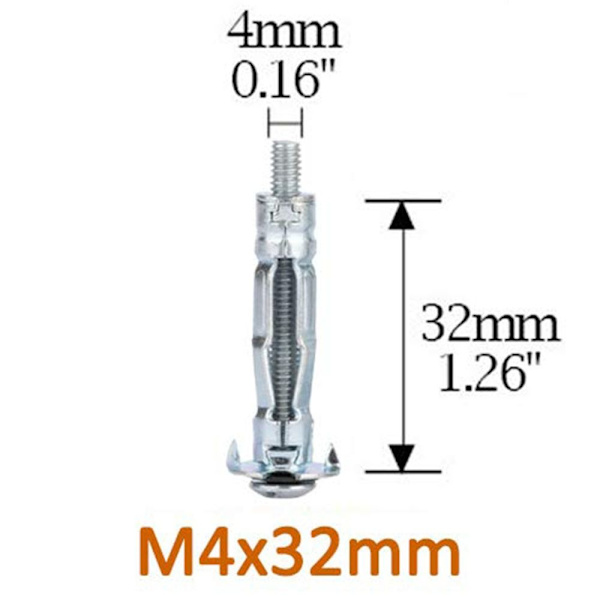 20 kpl Hollow Wall Ankkurit Molly Pultti Ruuvit Set Hollow Drive