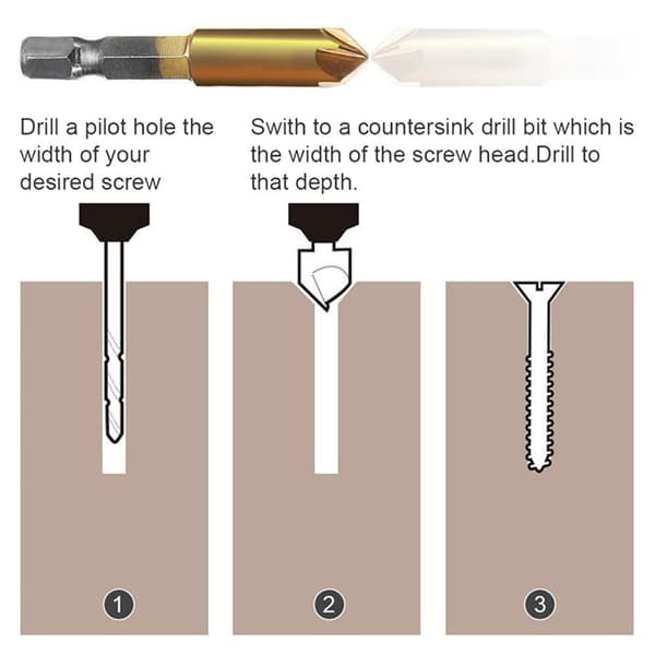 Counter Sink Drill Bit Hex Shank 6-19MM6PCS 6PCS 6-19mm6pcs