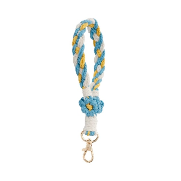 Håndledsnøglering Flower Macrame BLÅ Blue