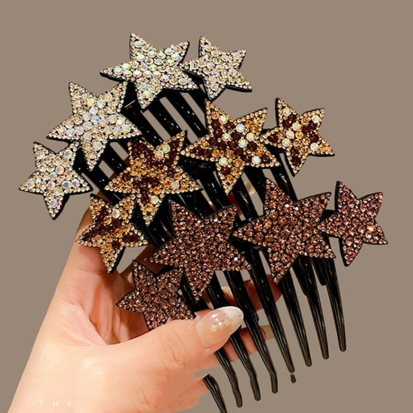 Rhinestone Hair Comb Broken Hair Comb FARVE 4 FARVE 4 Color 4