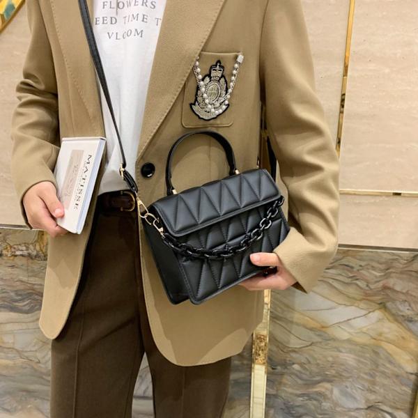 Rutig Axelväska Crossbody Väskor KAFFE coffee