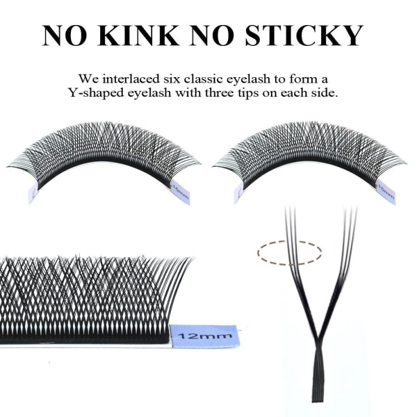 YY Shape Triple Split Tips MIX 8-12MMCURL C CURL C Mix 8-12mmCurl C