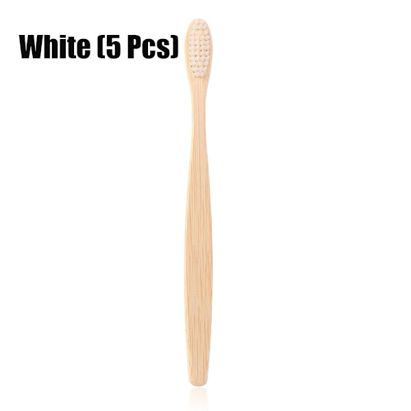 Bambu tandborste tandborste VIT (5 st) White(5 PCS)
