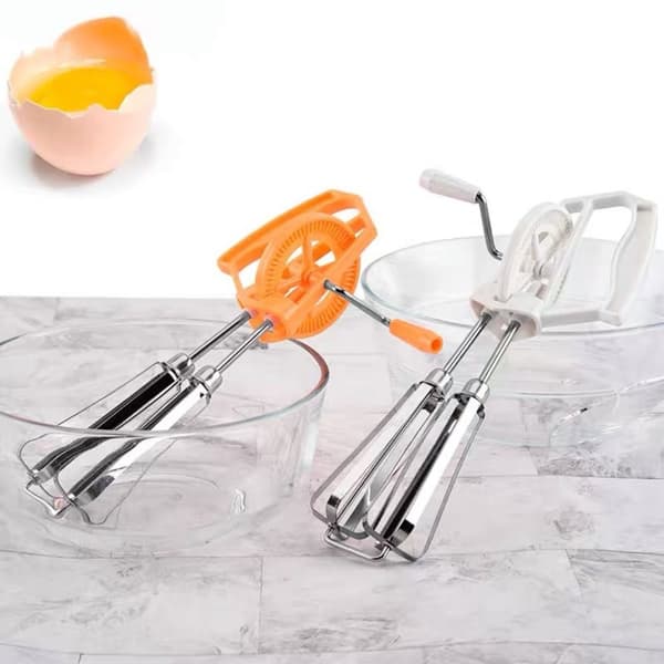 Rotary Manuell Visp Egg Håndsveiv Eggvisp HVIT white