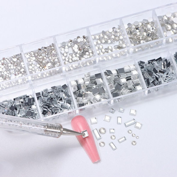 12Gird Box Nail Art Diamond Rhinestones STYLE C STYLE C Style C