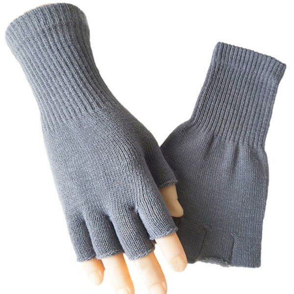Neulotut hanskat Pitkät lapaset VAALEANHARMAA Light grey
