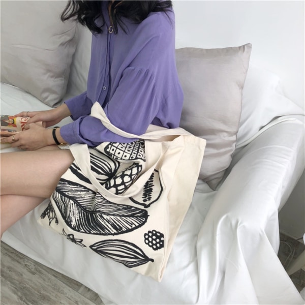 Shopping Bag Canvas Tote Skulderveske