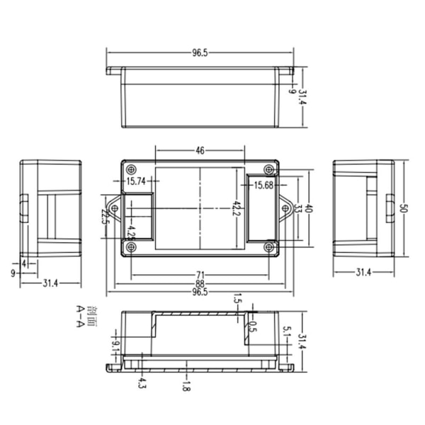 Electronic Project Box vedenpitävä cover Project VALKOINEN ILMAN White without Hole-without Hole