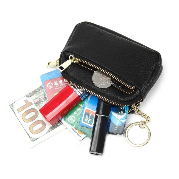 Mini lommebok for kvinner med glidelås SVART Black