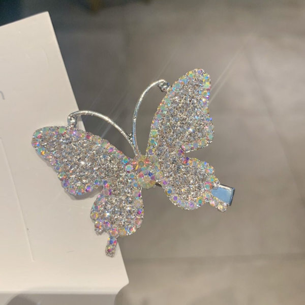 3 kpl Full Diamond Butterfly Hiusneulat Shine Bangs Clip SILVER Silver