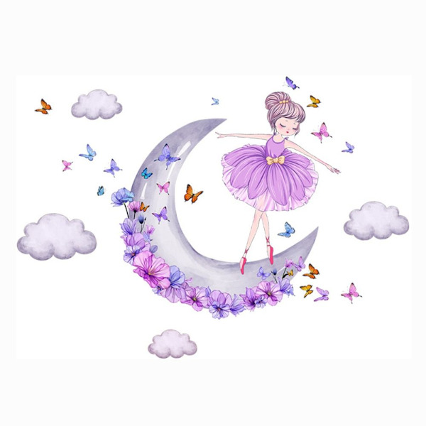 Princess Wall Stickers Girls On Moon 1 1 1