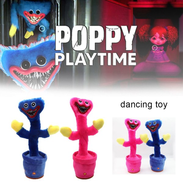 Poppy Playtime Huggy Wuggy Dansende kaktus Legetøj BLÅ blue