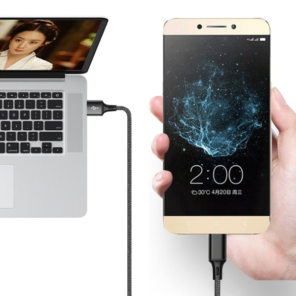 Hurtiglading Type-C datakabel SVART ANDROID ANDROID BLACK Android-Android