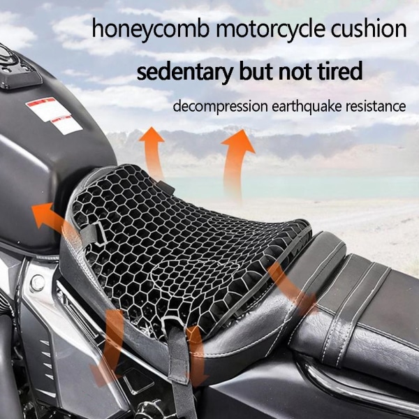 Gel Honeycomb Motorcykel Sittdyna Cover