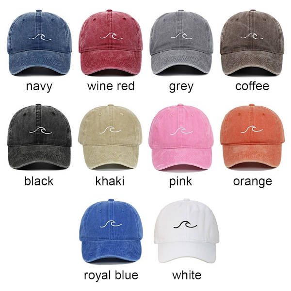 Wave Embroidery Lippalakit Distressed Haalistunut cap COFFEE coffee