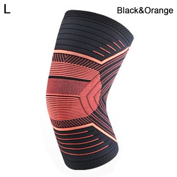 Sportsknæbeskyttere Kompressionsknæbøjle BLACK&ORANGE L Black&Orange L