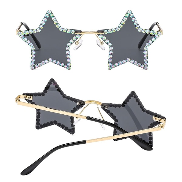 Tähtimuotoiset aurinkolasit Rhinestone Pentagon aurinkolasit KELTAINEN Yellow