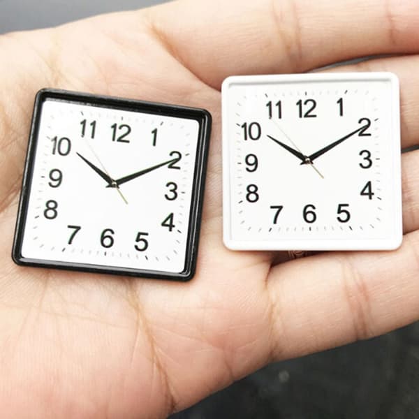 1:12 Dockhus Väggklocka Miniatyr Väggklocka VIT White