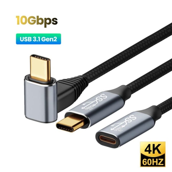 Type-C-kabel USB3.1 Gen2 2MMAN TIL KVINDEL HAN TIL KVIN 2mMale to Female