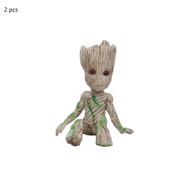 2 st Grote blomkruka Little Tree Man Miniatyr Fairy Garden white