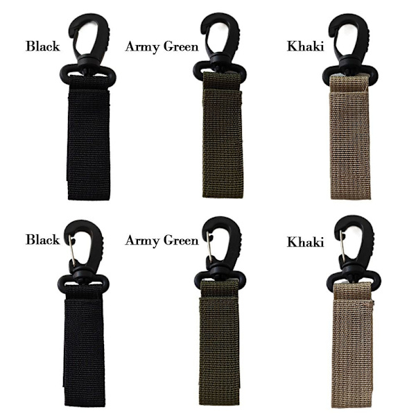 4 st Webbing ryggsäcksrem Quickdraw karbin SVART STIL 2 Black Style 2-Style 2