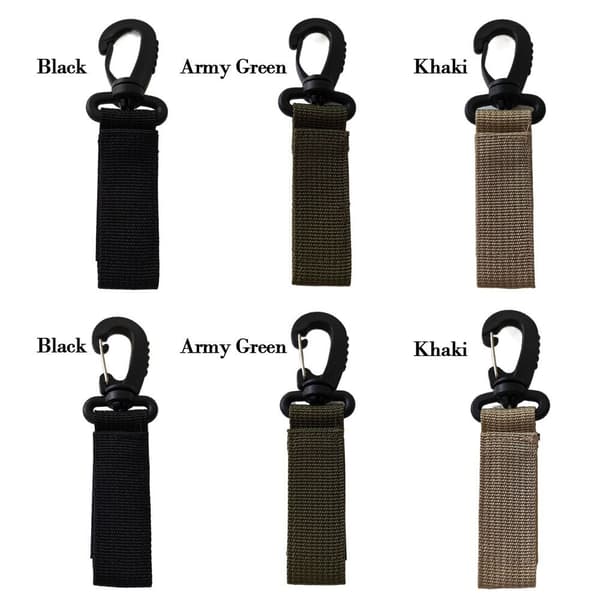 4 stk. Webbing rygsækrem Quickdraw karabinhage SORT STIL 2 Black Style 2-Style 2