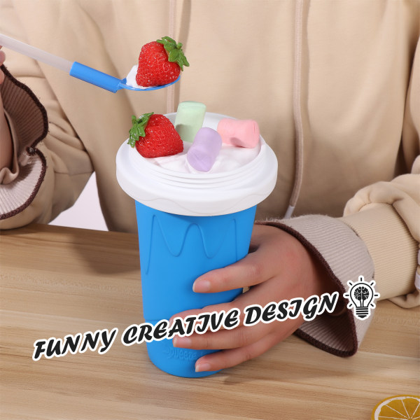 1 stk Frozen Magic Squeeze Cup Slushie Maker Cup blå