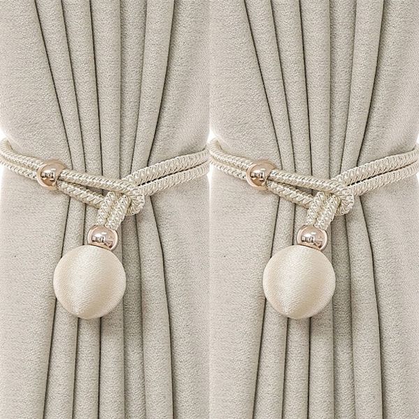 2 Stk Gardinbindinger Gardinbindere til Gardiner Gardin Beige 2 Pcs-2 Pcs