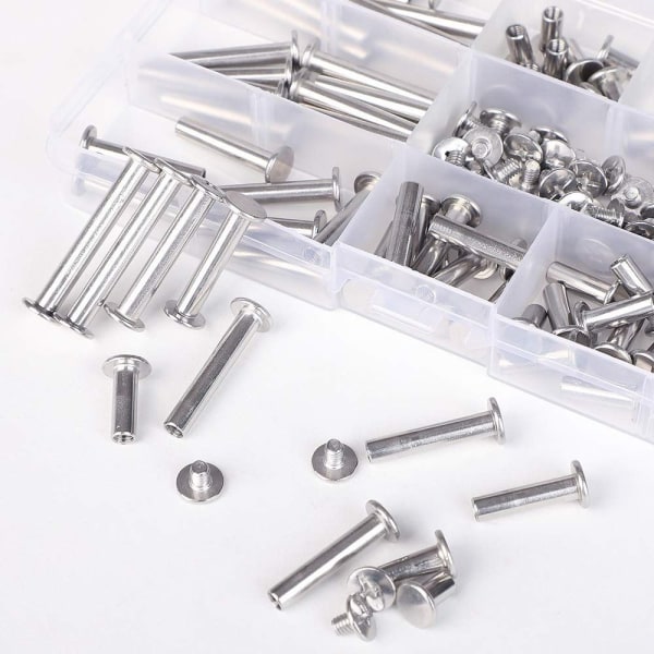 90 sett Bindeskrue Post Bindeskruer Assorted Kit