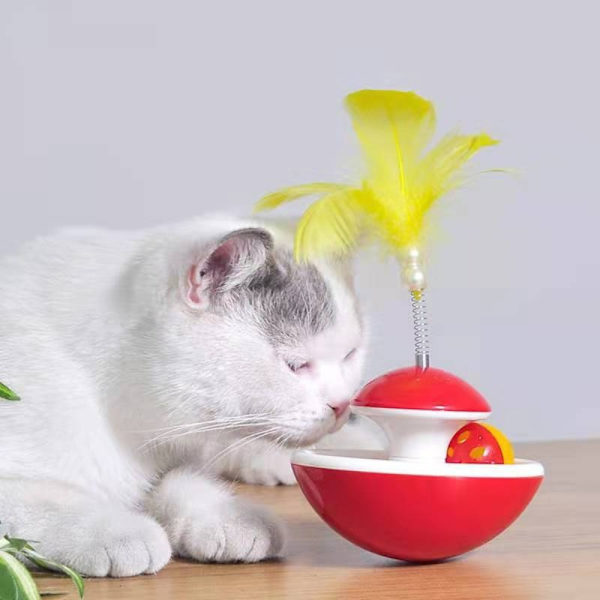 Pet Cat Legetøj Fjer Tumler GUL yellow