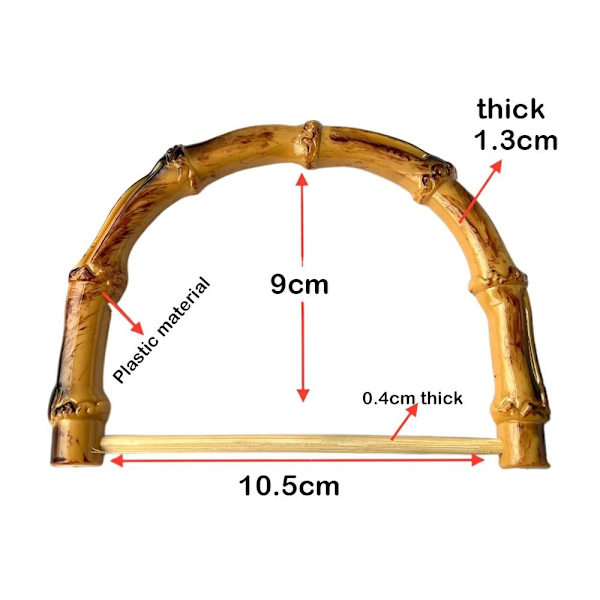 Bambusposehåndtak Håndveskebåndhåndtak 10,5 cm 10.5cm