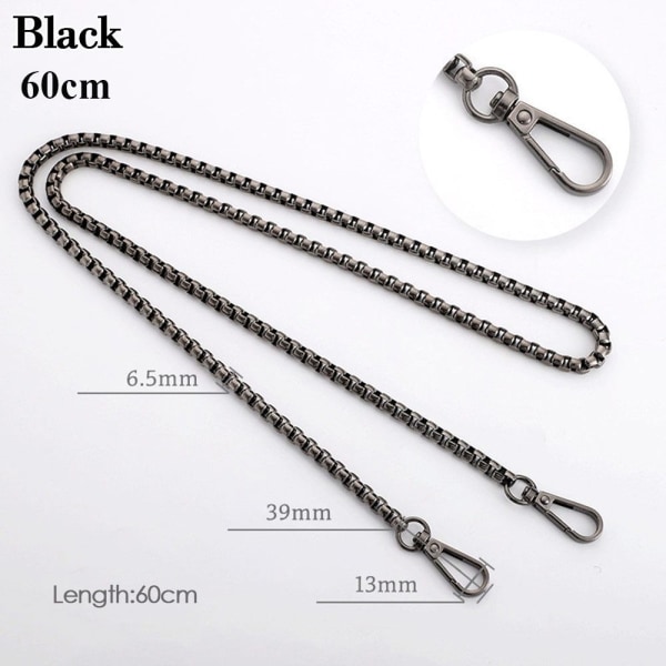 Axelväska Rem Handväska Handtag SVART 60CM Black 60cm